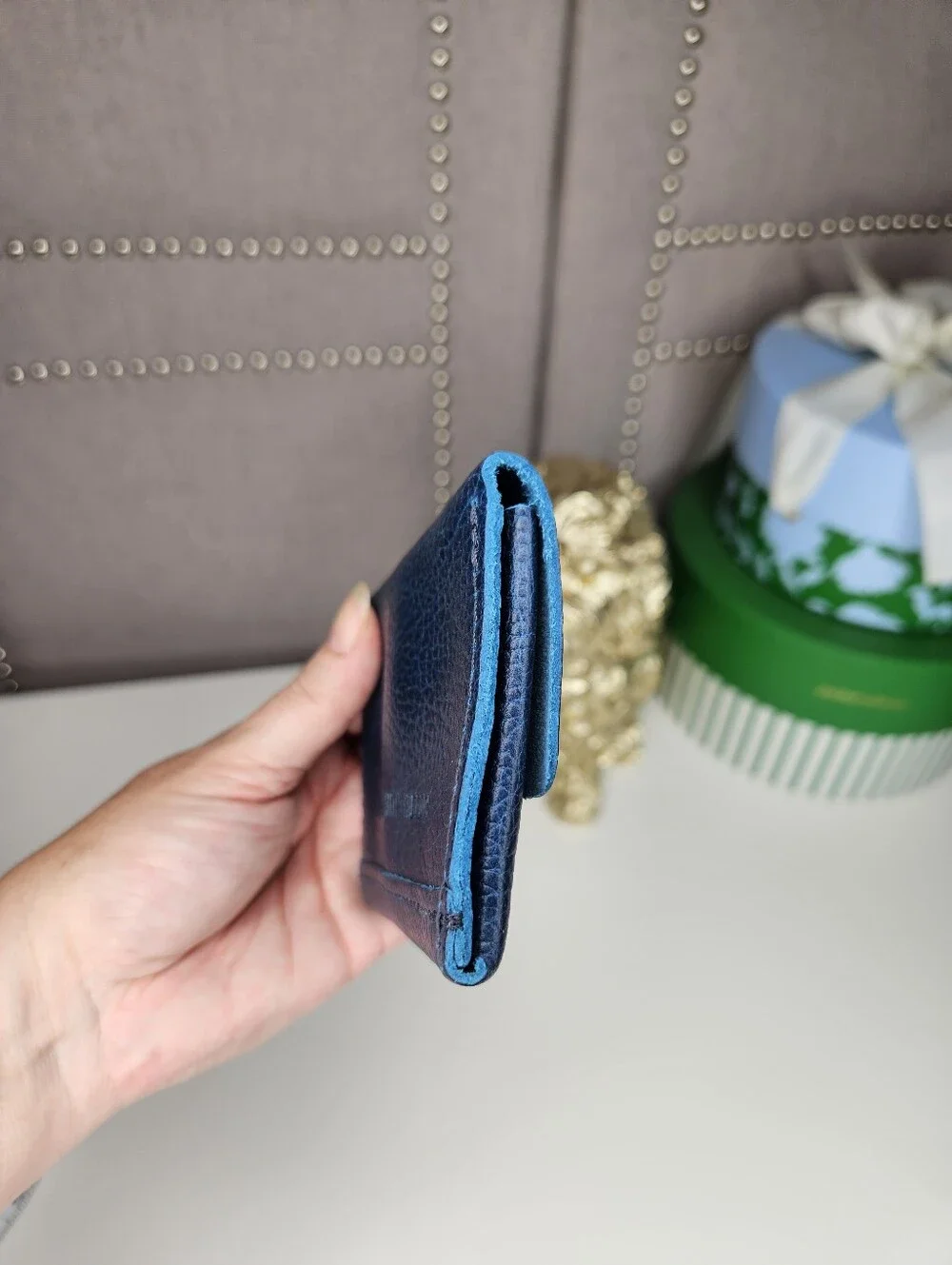 Portland Leather Goods Caspian Blue Euro Wallet